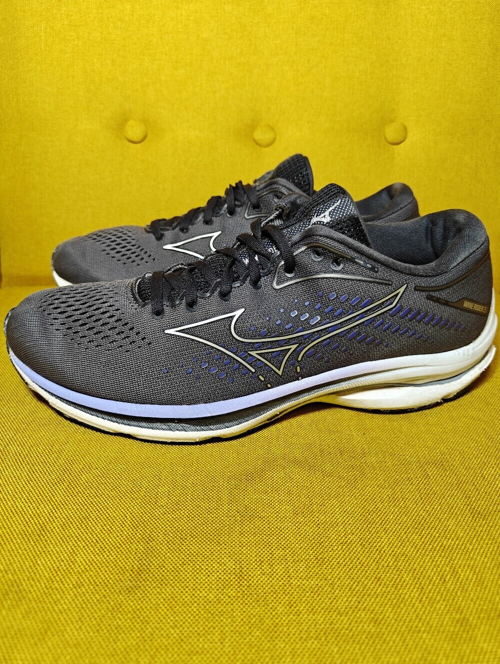 Mizuno Wave Rider 25 Gray Purple Running Sneakers Womens Shoes Size 10.5
